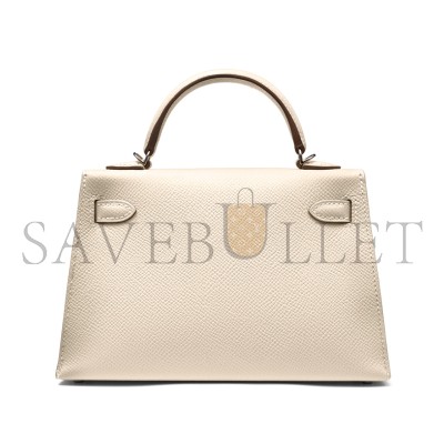 HERMES MINI KELLY SELLIER EPSOM PALLADIUM HARDWARE (19*12*5.5cm) HERMES MINI KELLY SELLIER EPSOM PALLADIUM HARDWARE (19*12*5.5cm)